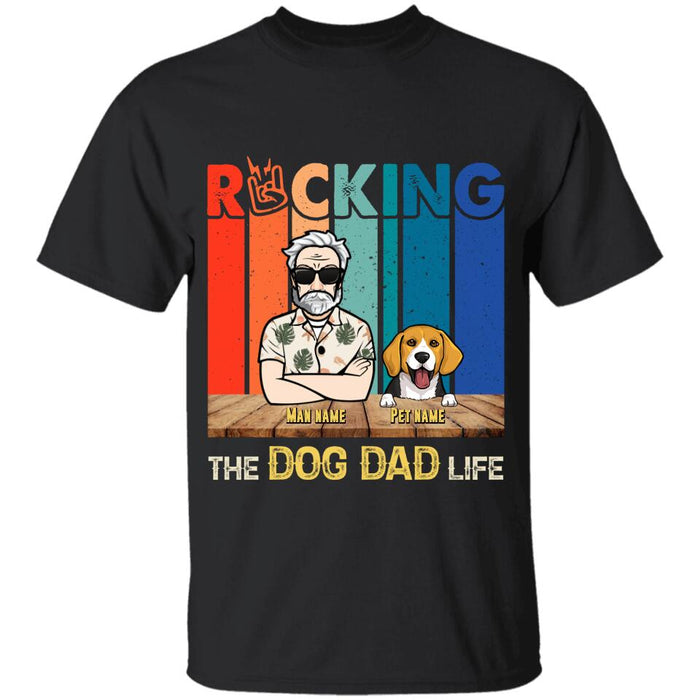 Rocking The Dog Dad Life Personalized T-shirt TS-NB1881