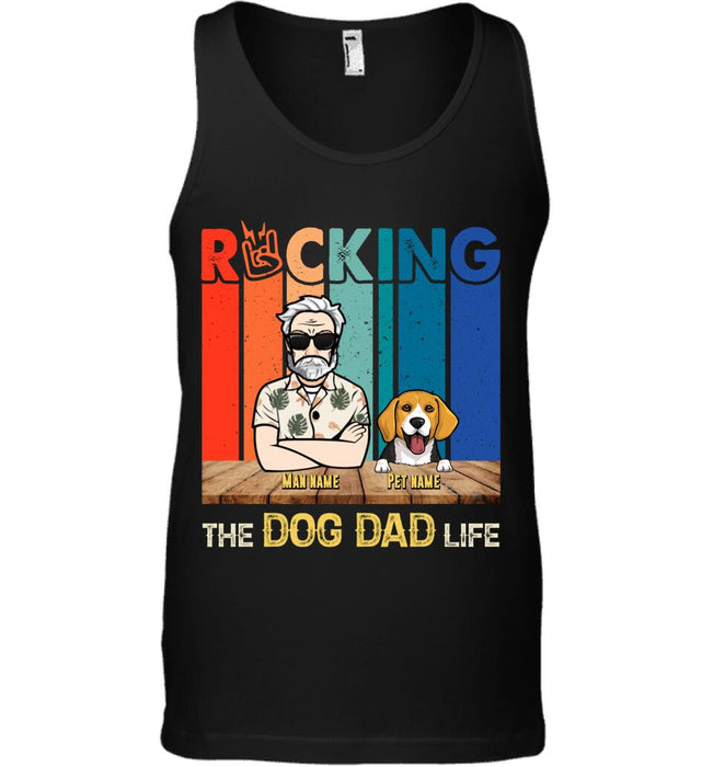 Rocking The Dog Dad Life Personalized T-shirt TS-NB1881