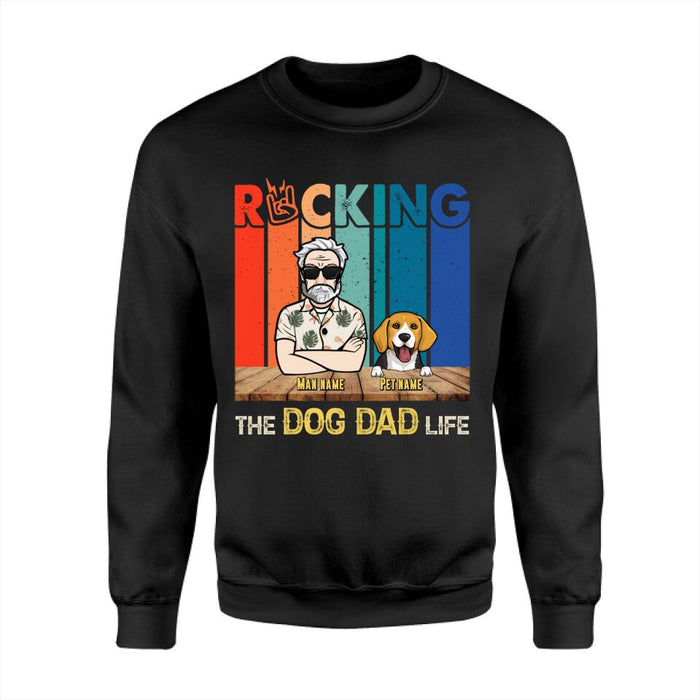 Rocking The Dog Dad Life Personalized T-shirt TS-NB1881