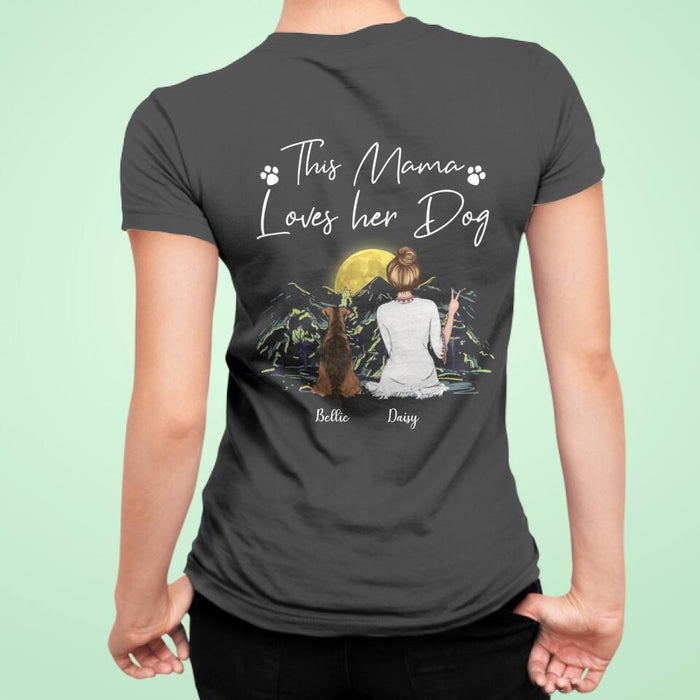 Mama & Her Dog Happy Together Personalized Back T-shirt TS-NB1943