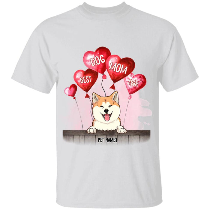 Heart Balloon Best Dog Mom Ever Personalized T-shirt TS-NB1978