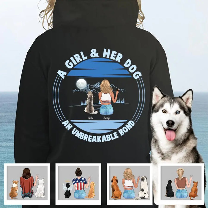 Girl & Dogs Unbreakable Bond Personalized Back T-shirt TS-NB2027