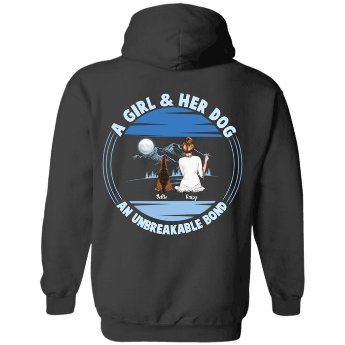 Girl & Dogs Unbreakable Bond Personalized Back T-shirt TS-NB2027