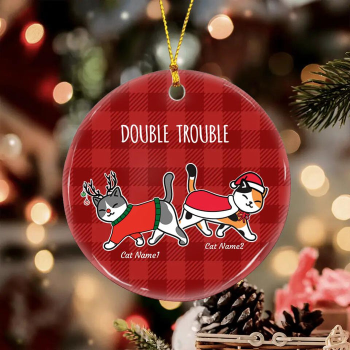 Christmas Double Trouble Personalized Circle Ornament O-NB1996
