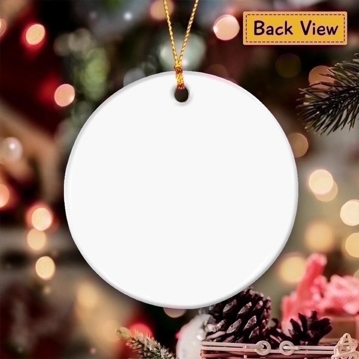 Merry Christmas White Snowflake Personalized Circle Ornament O-NB2022