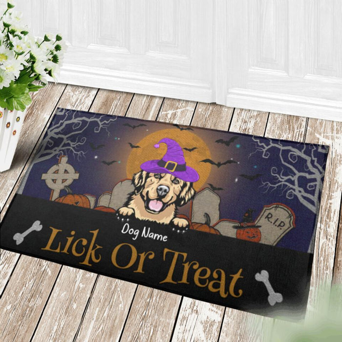 Lick Or Treat Funny personalized Dog Doormat DM-HR05