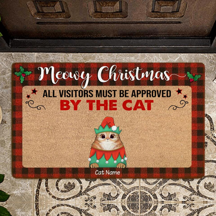 Meowy Christmas Personlized Cat  Doormat DM-NB289