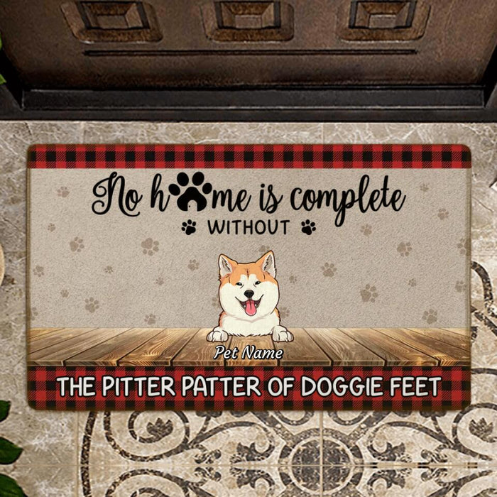 No Home Is Complete Without The Pitter Patter Of Kitty Feet Personalized Doormat DM-PT2045