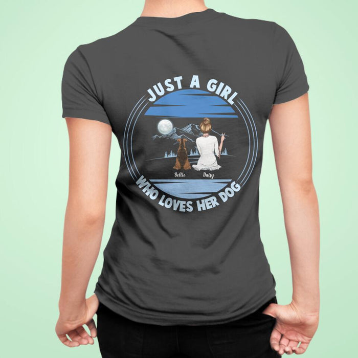 Just A Girl Who Loves Her Dog Personalized Back T-shirt TS-NB2006