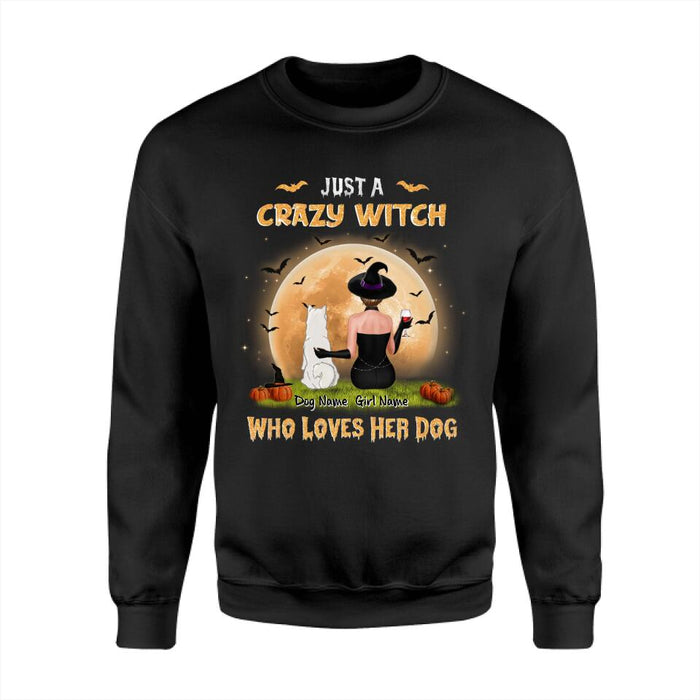 Just A Crazy Witch Who Loves Her Dog Personalized T-shirt TS-NB1932