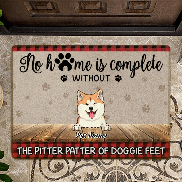 No Home Is Complete Without The Pitter Patter Of Kitty Feet Personalized Doormat DM-PT2045