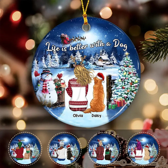 Christmas Gate It's Never Just A Dog Personalized Circle Ornament O-NB2033