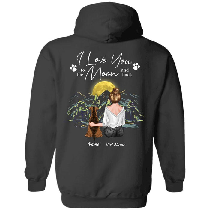 Love You To The Moon & Back Personalized Back T-shirt TS-NB2042