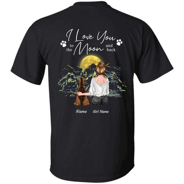 Love You To The Moon & Back Personalized Back T-shirt TS-NB2042