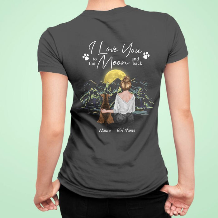 Love You To The Moon & Back Personalized Back T-shirt TS-NB2042