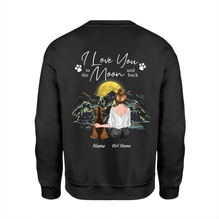 Love You To The Moon & Back Personalized Back T-shirt TS-NB2042