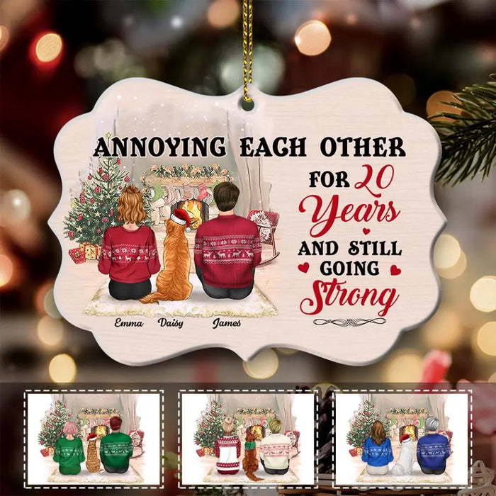 Annoying Each Other Couple With Dog Personalized Medallion Ornament O-NB2002
