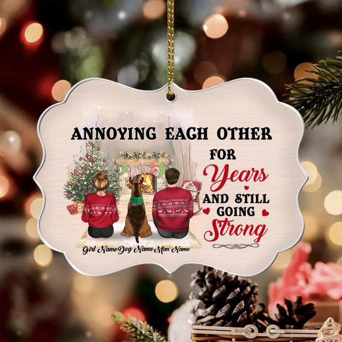 Annoying Each Other Couple With Dog Personalized Medallion Ornament O-NB2002