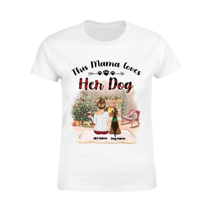 This Mama Loves Her Dogs Christmas Personalized T-shirt TS-NB2059