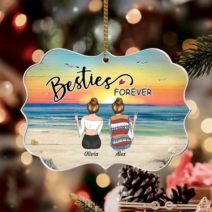 Besties Forever Personalized Medallion Ornament O-NB2038