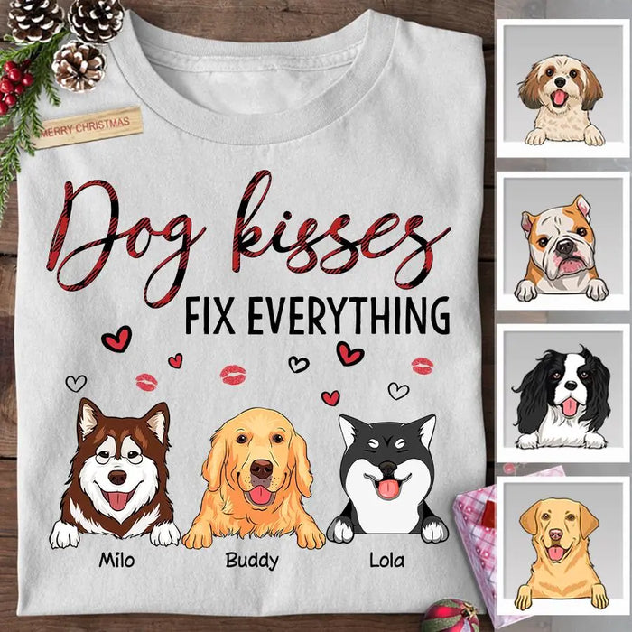 Dog Kisses Fix Everything Personalized T-shirt TS-NB2073