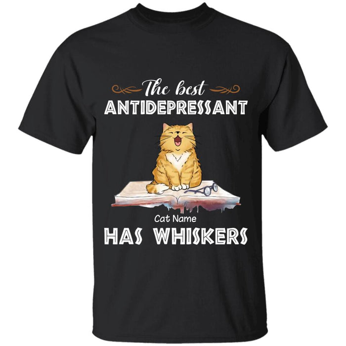 Sitting Cat The Best Antidepressant Has Whiskers Personalized T-shirt TS-NB2090