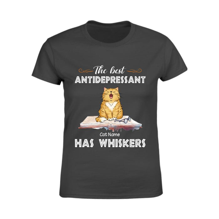 Sitting Cat The Best Antidepressant Has Whiskers Personalized T-shirt TS-NB2090