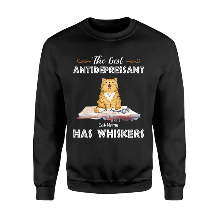 Sitting Cat The Best Antidepressant Has Whiskers Personalized T-shirt TS-NB2090