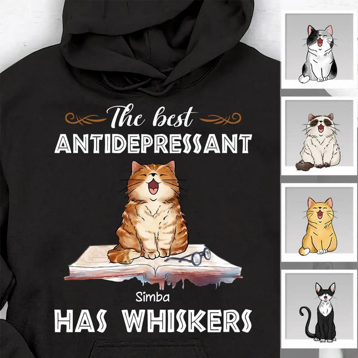 Sitting Cat The Best Antidepressant Has Whiskers Personalized T-shirt TS-NB2090