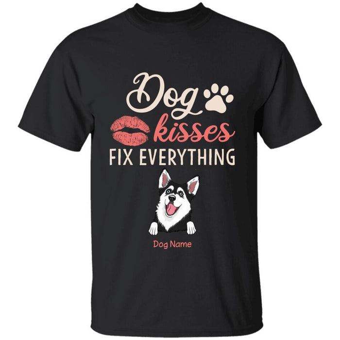 Cute Dog Kisses Fix Everything Personalized T-shirt TS-NB2074