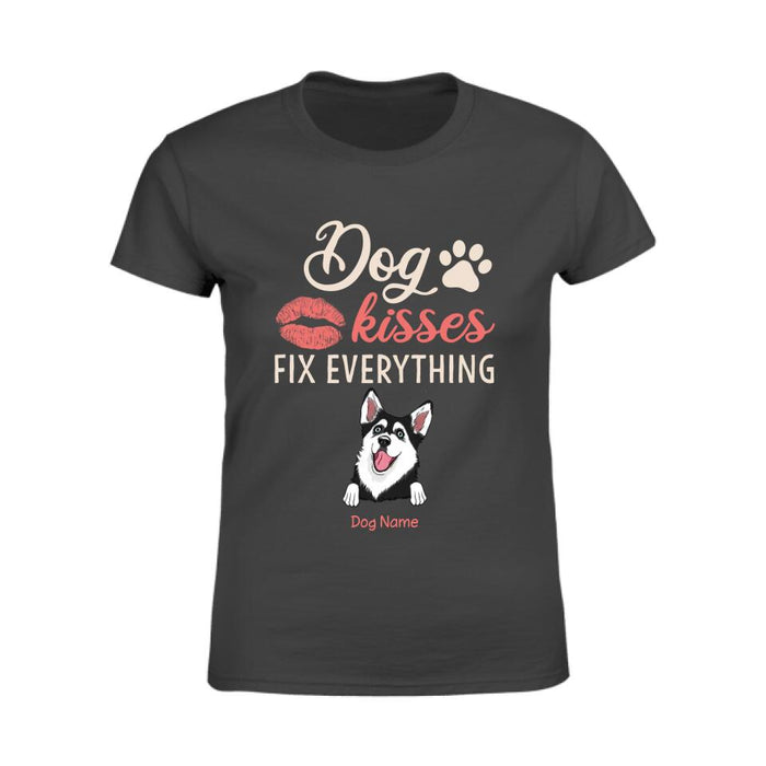 Cute Dog Kisses Fix Everything Personalized T-shirt TS-NB2074