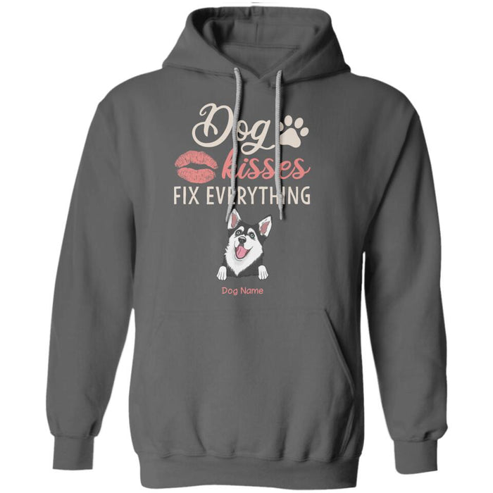 Cute Dog Kisses Fix Everything Personalized T-shirt TS-NB2074