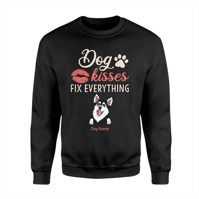 Cute Dog Kisses Fix Everything Personalized T-shirt TS-NB2074