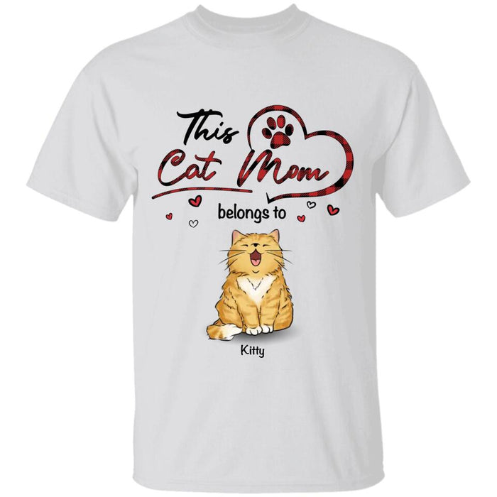 This Cat Mom Belongs To Sitting Cat Personalized T-shirt TS-NB2095