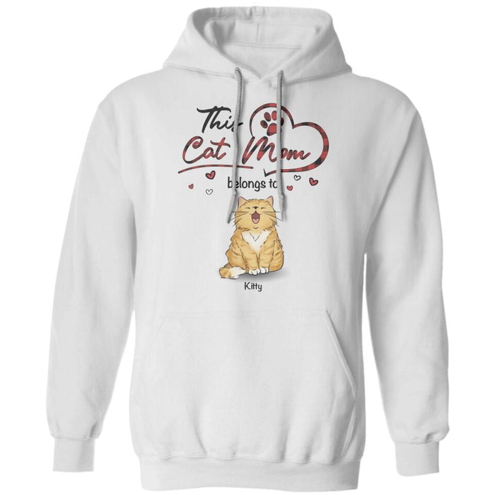 This Cat Mom Belongs To Sitting Cat Personalized T-shirt TS-NB2095