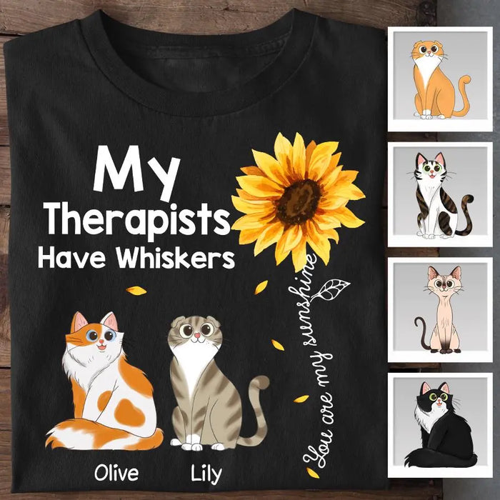 Fluffy Cat My Therapist Has Whiskers Personalized T-shirt TS-NB2075