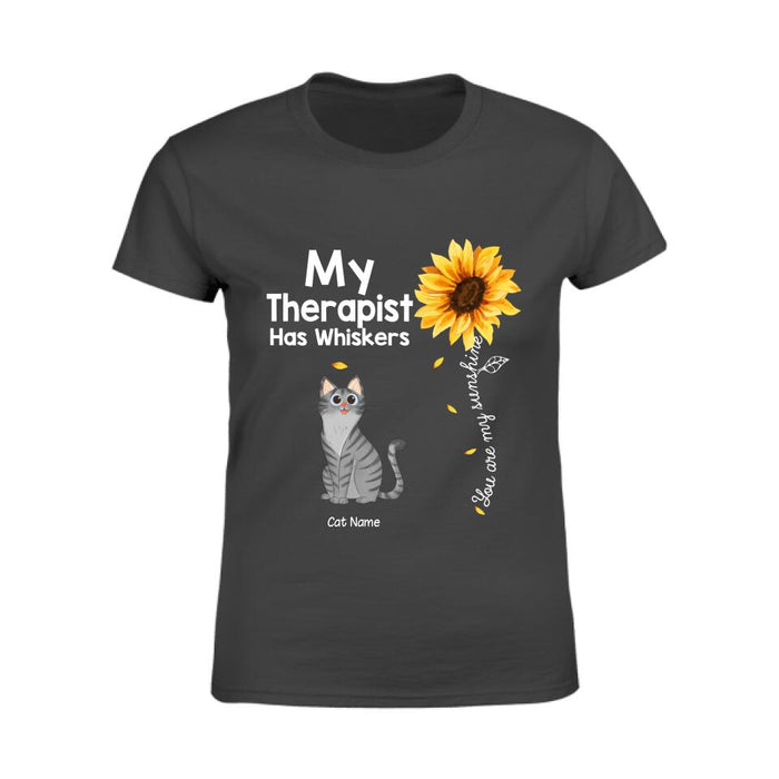 Fluffy Cat My Therapist Has Whiskers Personalized T-shirt TS-NB2075