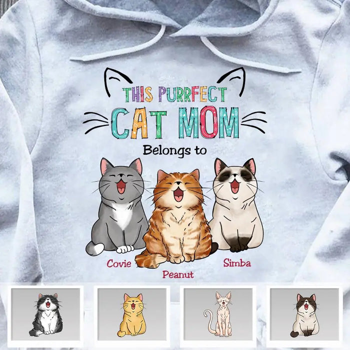 This Purrfect Cat Mom Belongs To Personalized T-shirt TS-PT2114