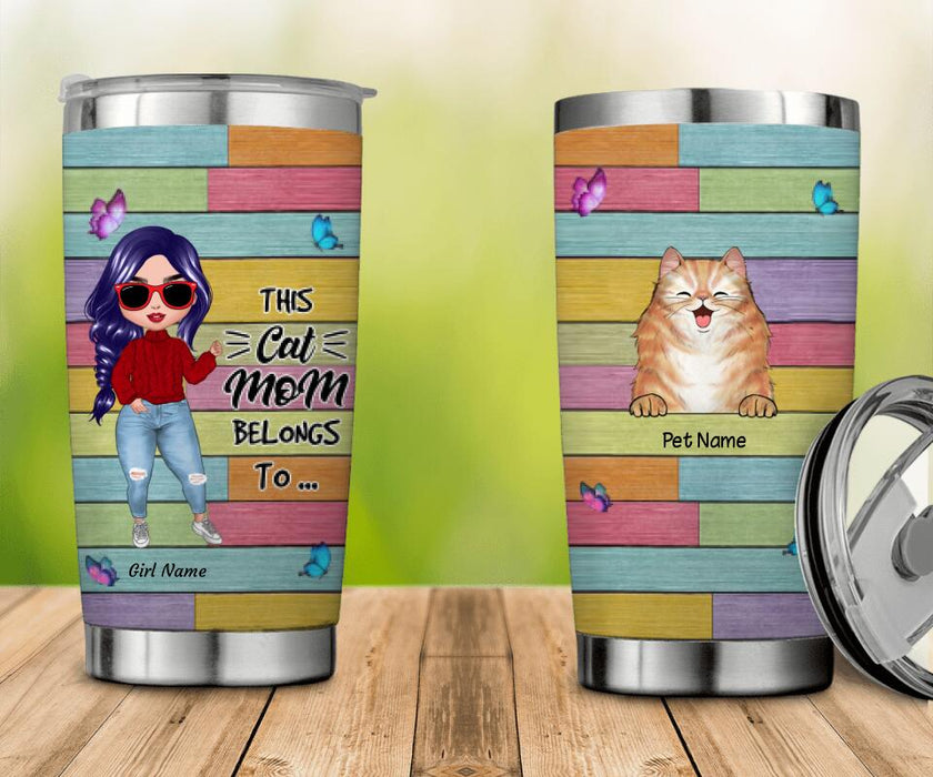 This Cat Mom Belongs To Personalized Tumbler T-NN1395