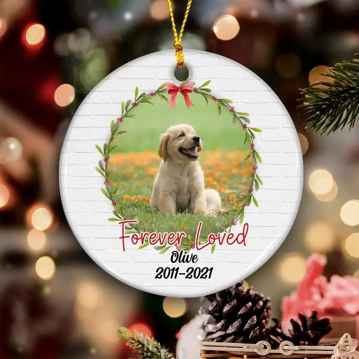 Meowy & Bright Fluffy Cat Christmas Personalized Circle Ornament
