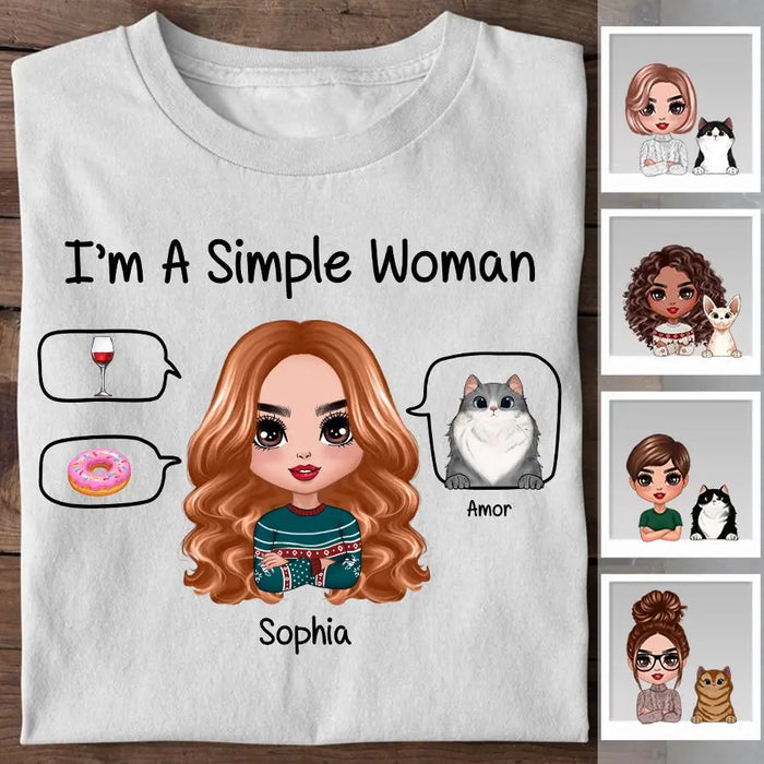 I'm A Simple Cat Woman Personalized T-shirt TS-NB2113