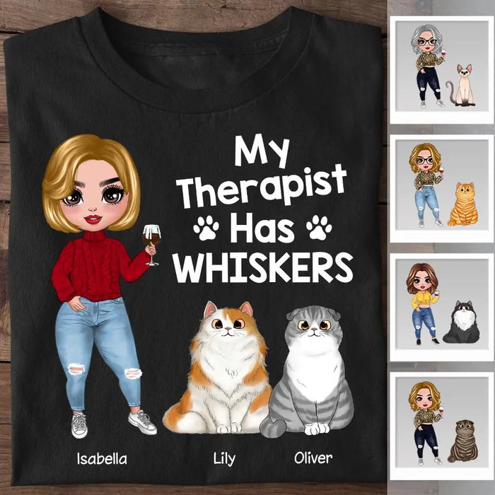 Doll Girl My Therapist Has Whiskers Personalized T-shirt TS-NB2097