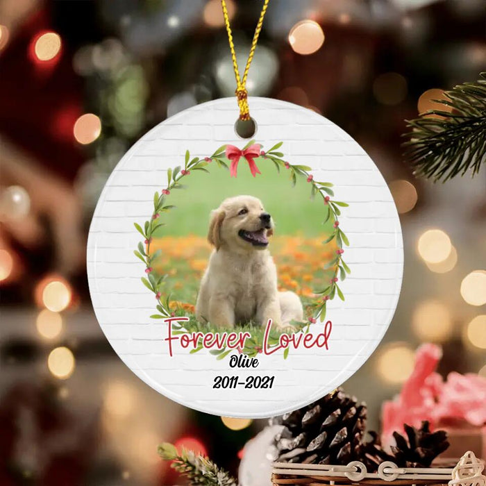 Dog Cat Memo Forever Loved Personalized Circle Ornament O-NB2050