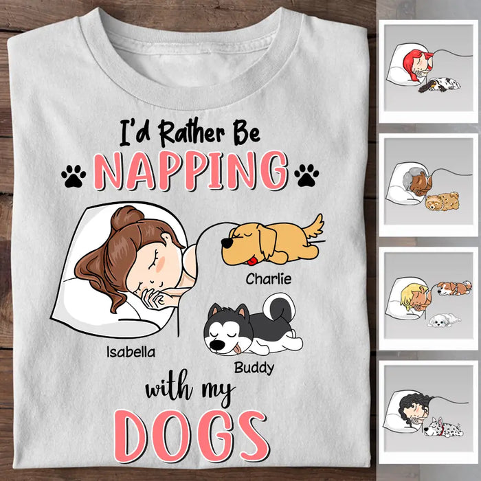 I’d Rather Be Napping With My Dog Personalized T-Shirt TS-PT2142