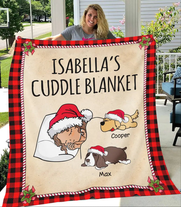 Dog Christmas Cuddle Personalized Blanket B-NB2133