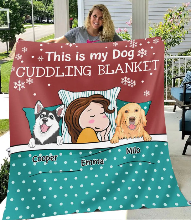 This Is My Dog Cuddling Personalized Blanket B-NB2135