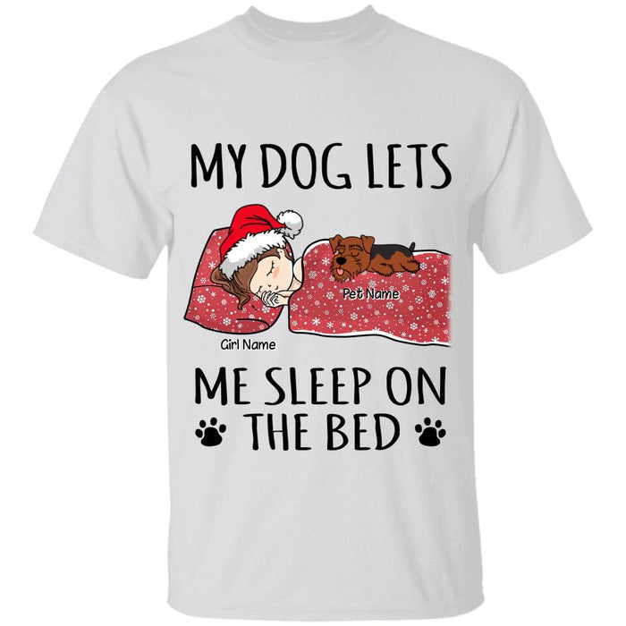 My Dogs Let Me Sleep On The Bed Personalized T-shirt TS-NB2151