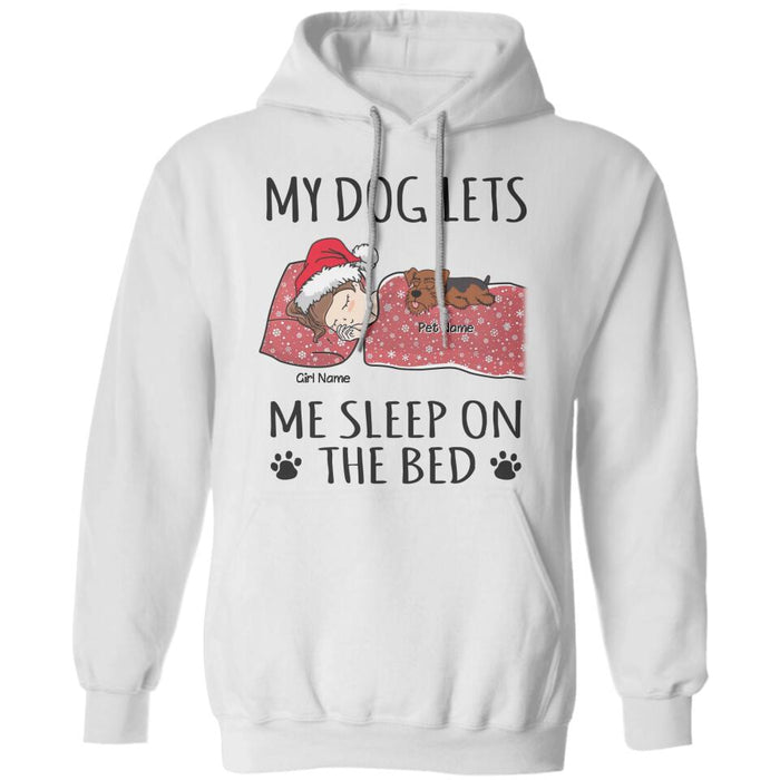 My Dogs Let Me Sleep On The Bed Personalized T-shirt TS-NB2151