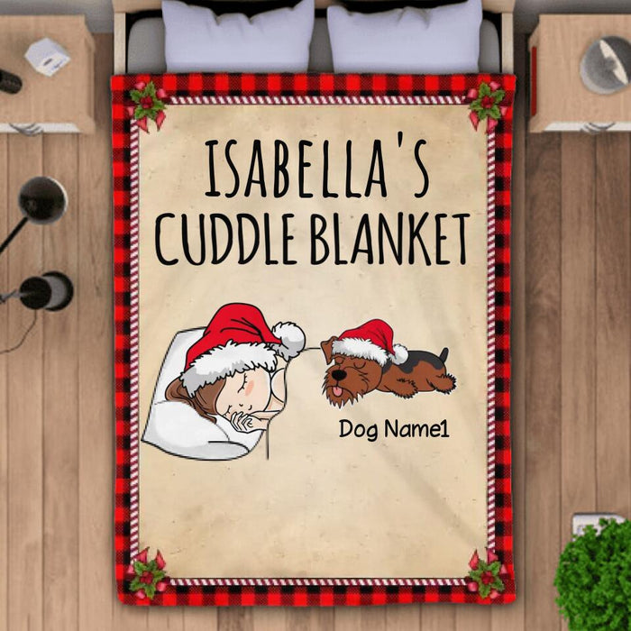 Dog Christmas Cuddle Personalized Blanket B-NB2133