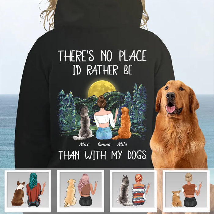 There's No Place I'd Rather Be Than With My Pets Personalised Back T-Shirt TS-PT2143